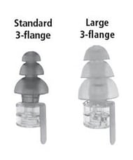 cover ER20XS Ear Plugs Universal Fit Two pairs of 3-flange eartips (standard and large) and one pair of fo